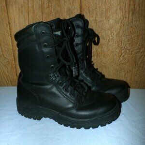 WOMENS size 7 MAGNUM ALL LEATHER  BLACK  TACTICAL BOOTS   model 5546